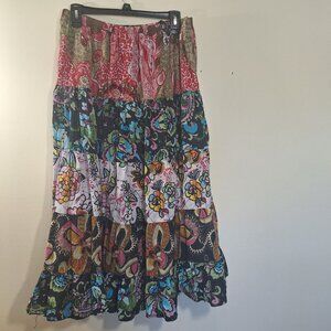 Jennifer Lauren Plus Maxi Skirt cottagecore floral hippie boho
